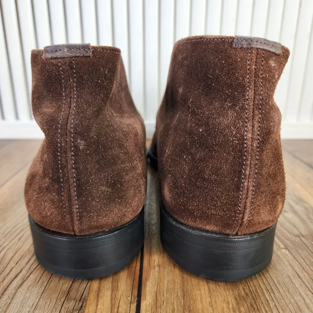 Tricker's Suede Chukka Boots Mens Sz 10 Brown Made in England Preppy Ankle Shoes